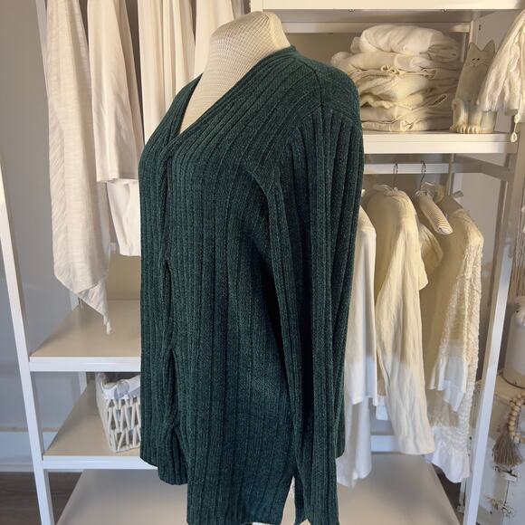 Classic Elements plus sz. 20/22 tunic length super soft sweater dark green #1918 - Picture 2 of 5